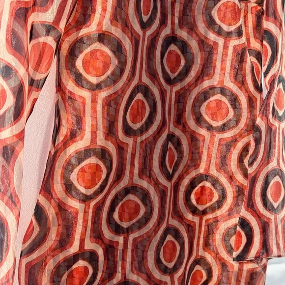 Zara Geometric Patterned Red Dress - Picture 7 of 11